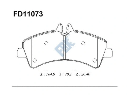 Kit de plaquettes de frein, frein à disque FBK FD11073