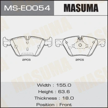 Jeu de mâchoires de frein MASUMA MS-E0054