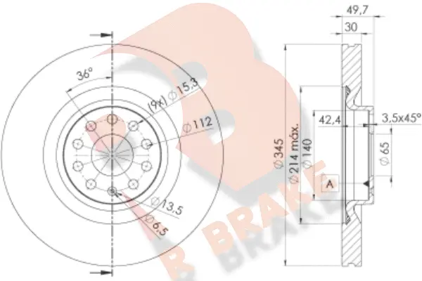 Disque de frein R BRAKE 78RBD14083