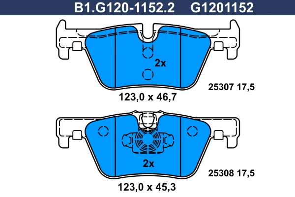 Kit de plaquettes de frein, frein à disque GALFER B1.G120-1152.2