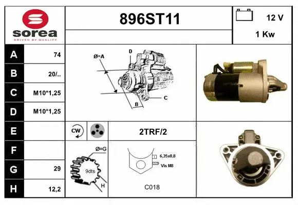 Démarreur STARTCAR 896ST11