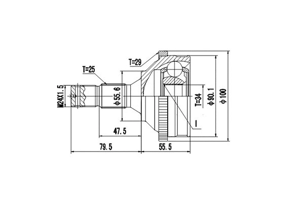 Jeu de joints, arbre de transmission DYNAMATRIX DCV845005