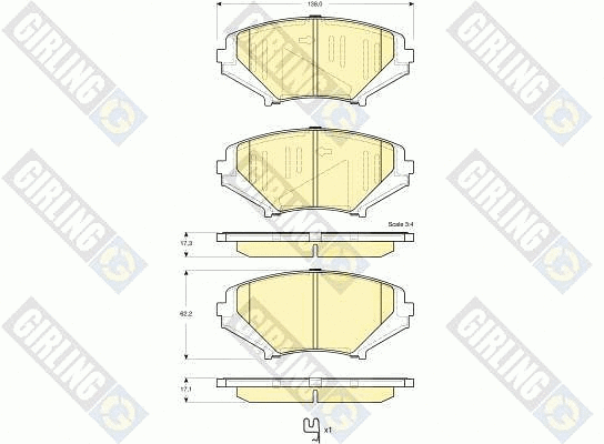 Kit de plaquettes de frein, frein à disque GIRLING 6133569
