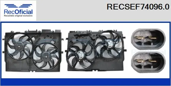 Moteur électrique, ventilateur pour radiateurs RECOFICIAL RECSEF74096.0