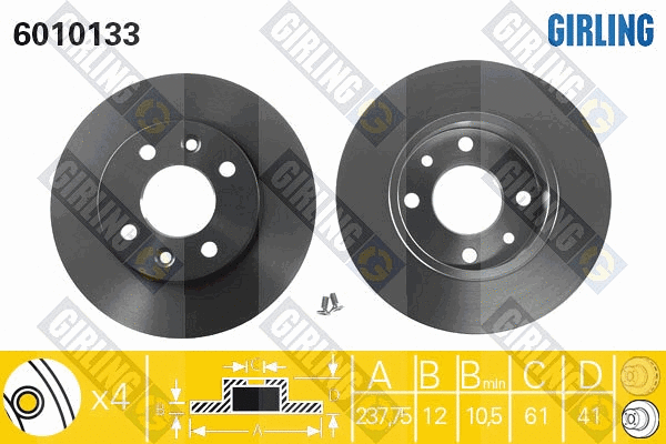 Disque de frein GIRLING 6010133
