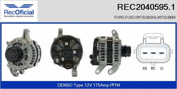 Alternateur RECOFICIAL REC2040595.1