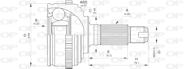 Jeu de joints, arbre de transmission OPEN PARTS CVJ5475.10