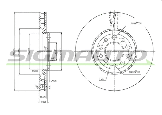 Disque de frein SIGMAUTO DBB449V