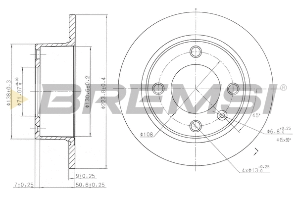 Disque de frein BREMSI CD6490S