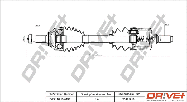 Arbre de transmission Dr!ve+ DP2110.10.0198
