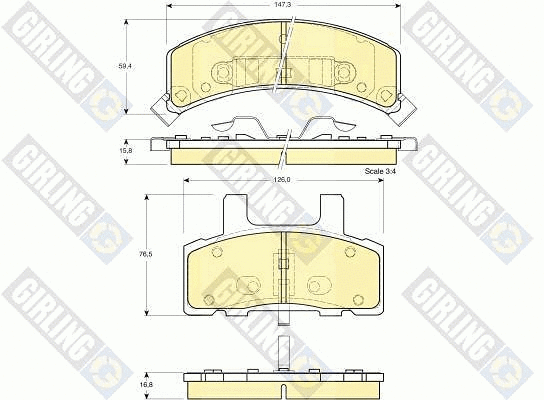 Kit de plaquettes de frein, frein à disque GIRLING 6112733
