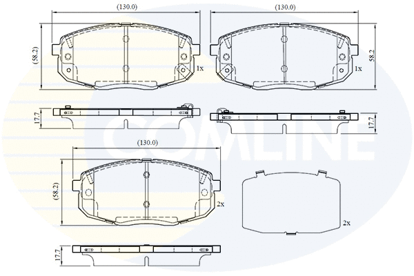 Kit de plaquettes de frein, frein à disque COMLINE CBP32759