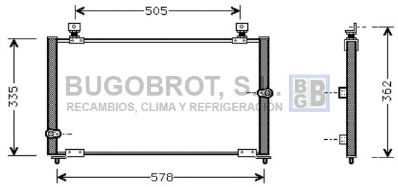 Condenseur, climatisation BUGOBROT 62-HD5108