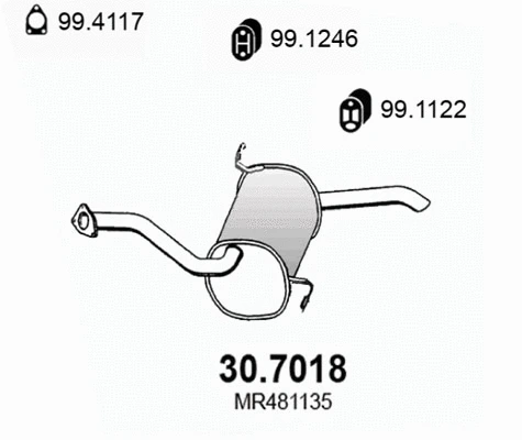 Silencieux arrière ASSO 30.7018