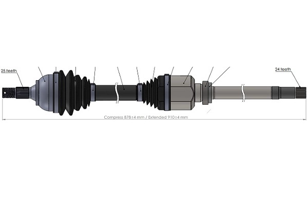 Arbre de transmission SERCORE 221814