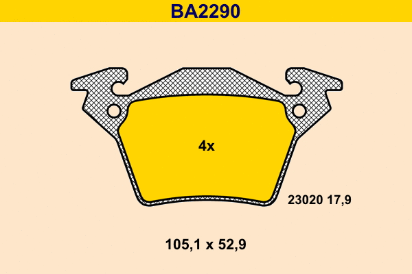 Kit de plaquettes de frein, frein à disque BARUM BA2290