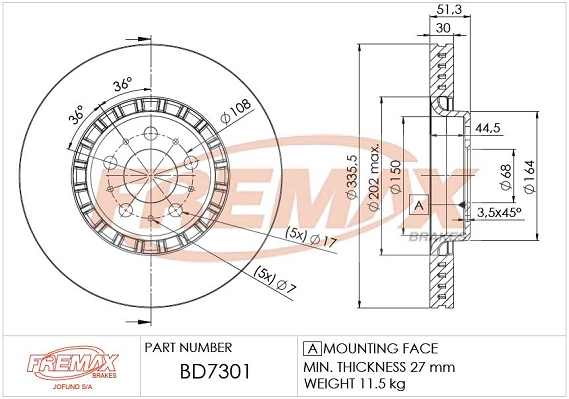 Disque de frein FREMAX BD-7301