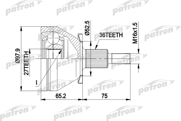 Jeu de joints, arbre de transmission PATRON PCV1428