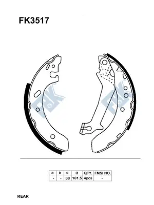Jeu de mâchoires de frein FBK FK3517