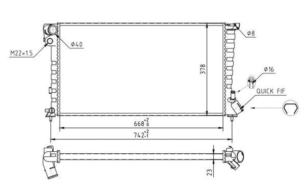 Radiateur, refroidissement du moteur HART 637 131