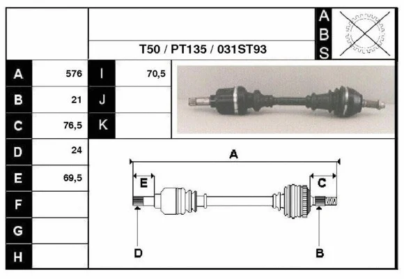 Arbre de transmission Technika 28031
