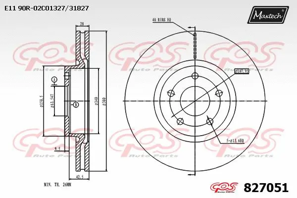 Disque de frein MAXTECH 827051