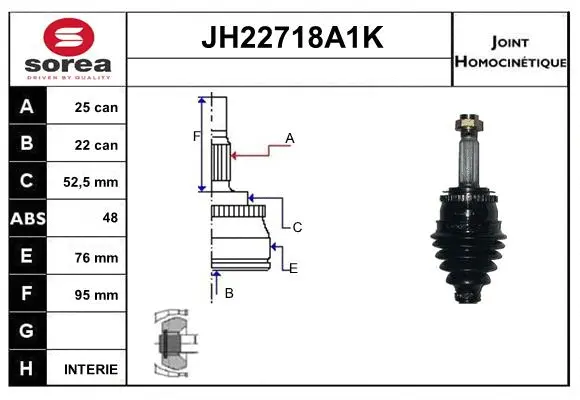 Jeu de joints, arbre de transmission SNRA JH22718A1K