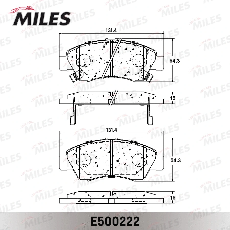 Kit de plaquettes de frein, frein à disque MILES E500222
