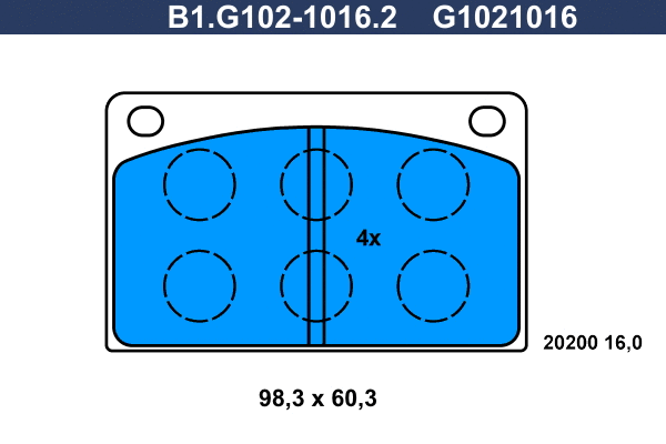 Kit de plaquettes de frein, frein à disque GALFER B1.G102-1016.2