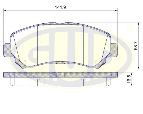 Kit de plaquettes de frein, frein à disque G.U.D. GBP131800