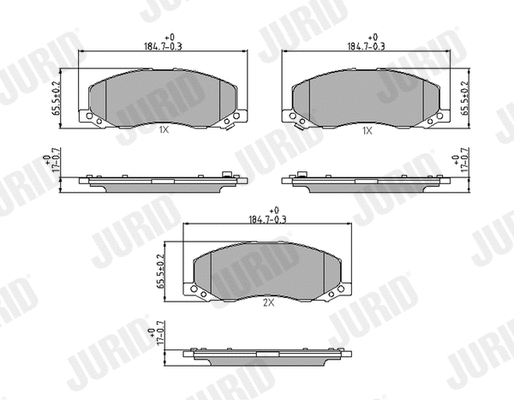 Kit de plaquettes de frein, frein à disque JURID 573326J