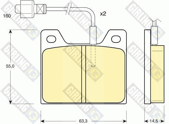 Kit de plaquettes de frein, frein à disque GIRLING 6106271