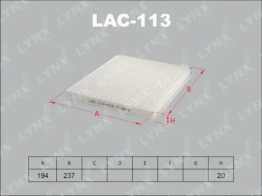 Filtre, air de l'habitacle LYNXAUTO LAC-113