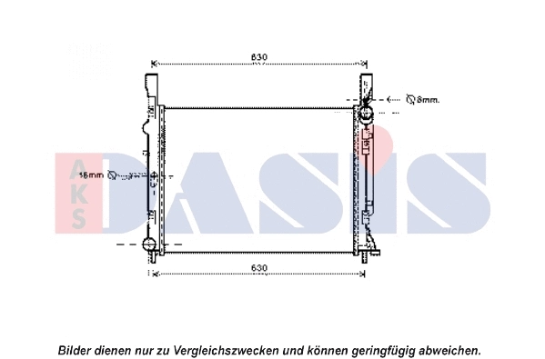 Radiateur, refroidissement du moteur AKS DASIS 180087N