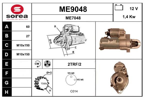 Démarreur SNRA ME9048