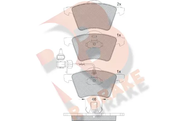 Kit de plaquettes de frein, frein à disque R BRAKE RB1605