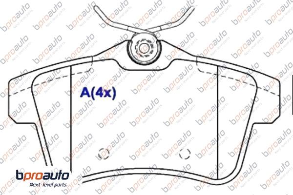 Kit de plaquettes de frein, frein à disque BPROAUTO 1BP31107AA