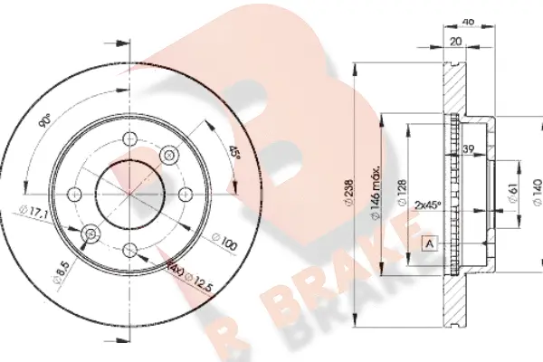 Disque de frein R BRAKE 78RBD24287
