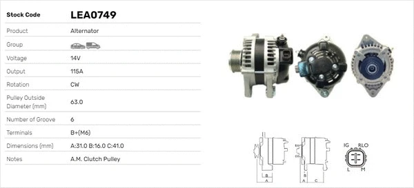 Alternateur LUSA LEA0749