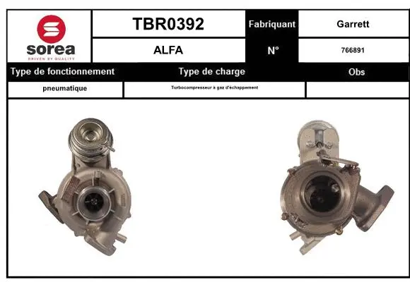 Turbocompresseur, suralimentation EAI TBR0392