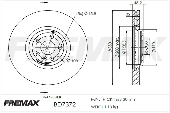 Disque de frein FREMAX BD-7372