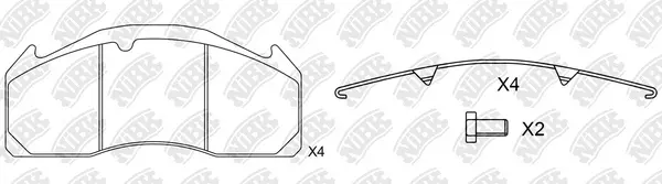 Kit de plaquettes de frein, frein à disque NiBK PN0915