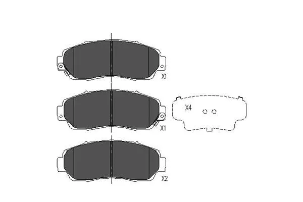 Kit de plaquettes de frein, frein à disque KAVO PARTS KBP-2046