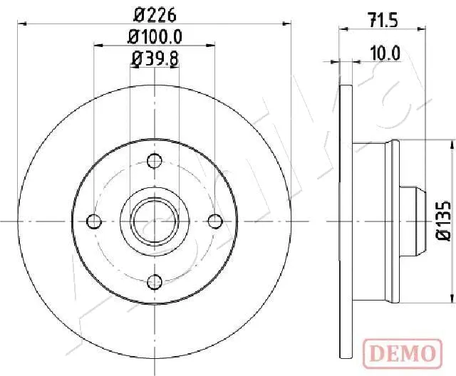 Disque de frein ASHIKA 61-00-0922C
