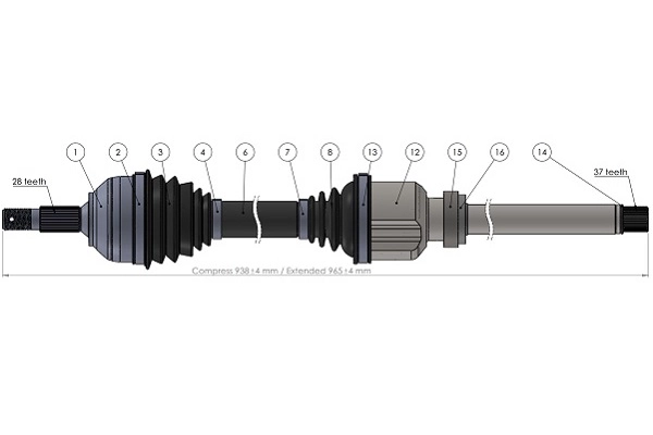Arbre de transmission SERCORE 221877