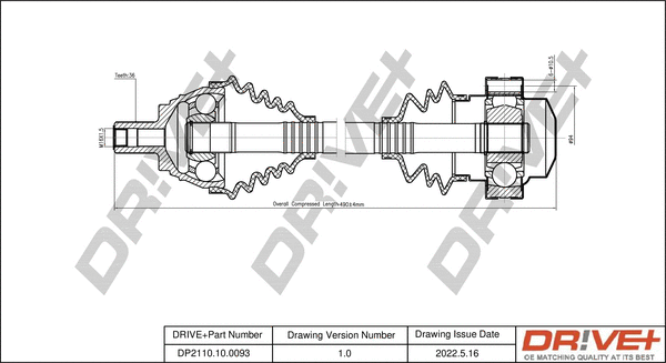 Arbre de transmission Dr!ve+ DP2110.10.0093