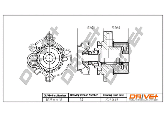 Pompe à eau, refroidissement du moteur Dr!ve+ DP2310.10.135