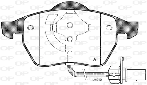 Kit de plaquettes de frein, frein à disque OPEN PARTS BPA0390.22