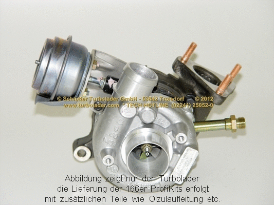 Turbocompresseur, suralimentation SCHLÜTTER TURBOLADER 166-00060