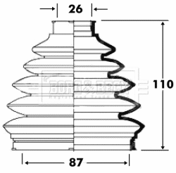 Jeu de joints-soufflets, arbre de commande BORG & BECK BCB6097